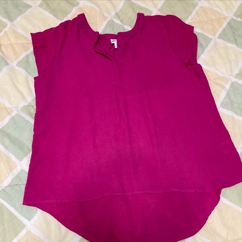 Liz Claiborne women's High Low Tunic XLP Pink Sleeveless pullover